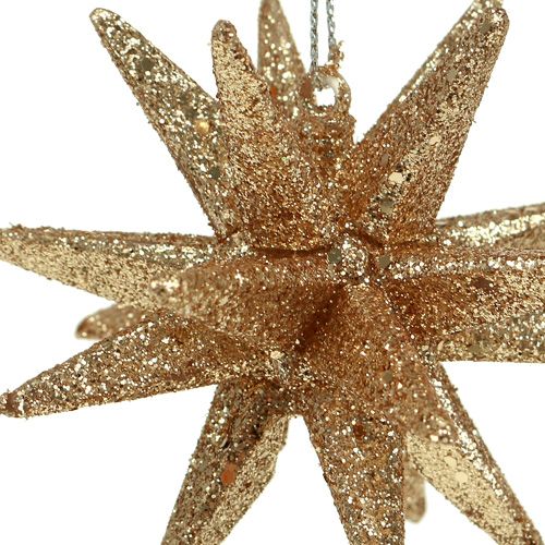 gjenstander Juletrepynt glitterstjerner 7,5 cm 8 stk gull