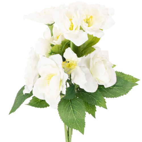 Kunstig juleroseblomstbukett, hvit, kunstig julepynt kjøpe | Floristik24.no
