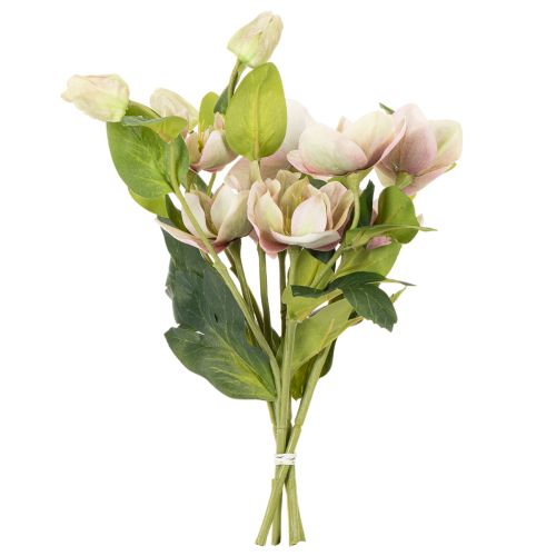 Kunstig blomsterdekorasjon med julerose, 30 cm bukett med 4 stk. | Floristik24.no