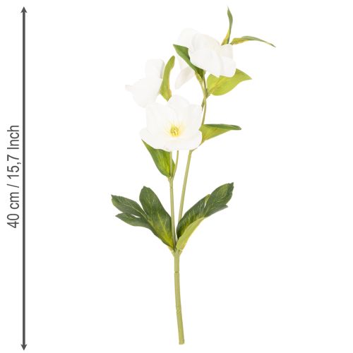 Julerose kunstig blomst hvit dekorativ kunstig blomsterbukett, 40 cm, 4 stk. | Floristik24.no