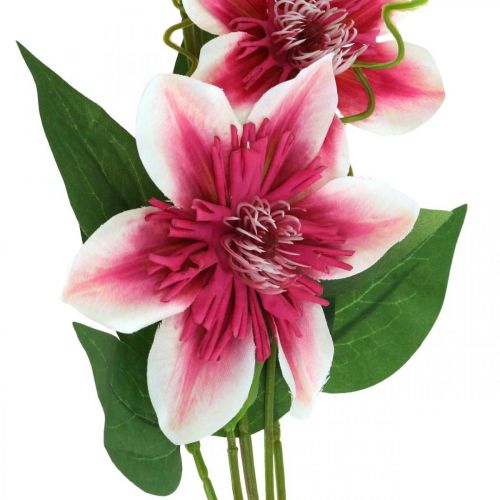 gjenstander Clematis gren med 5 blomster, kunstig blomst, dekorativ gren rosa, hvit L84cm