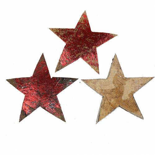 Kokosnøtt stjerne rød 5cm 50 stk julepynt dekorative stjerner