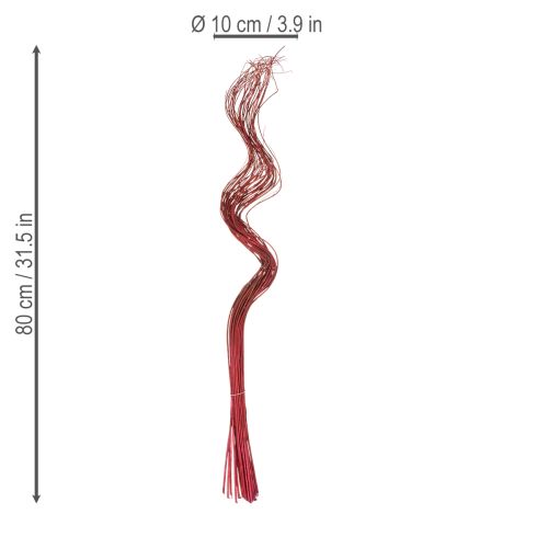 gjenstander Tørket dekorativ gren av krøllete piletre for kreativ blomsterdekorasjon og hjemmetilbehør 80 cm 70 g