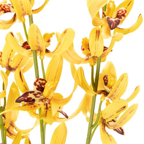 gjenstander Kunstig Cymbidium-orkidé som blomsterstilk for elegant dekorasjon, 95 cm, 2 stk.