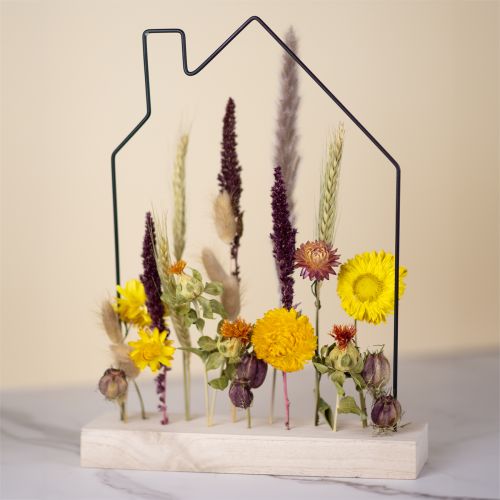 gjenstander DIY boks blomsterbar med tørkede blomster hus 34,5×24,5cm