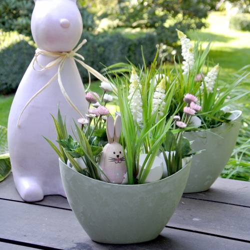 Floristik24 Dekorativ skål planteskål blå 24cm x 10cm H14cm 1 stk