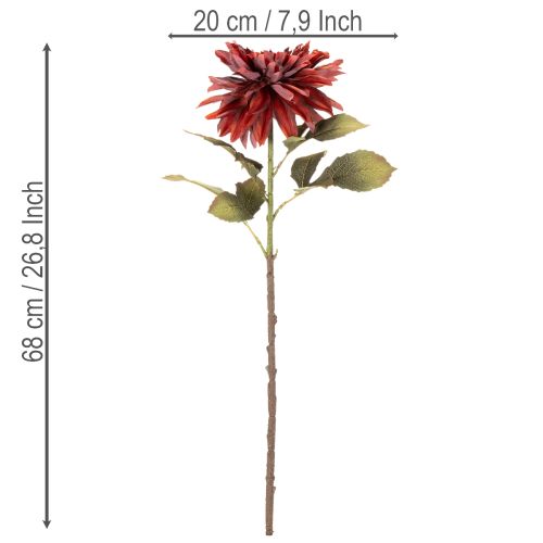 Kunstig dahliablomst med lang stilk, 68 cm | Floristik24.no