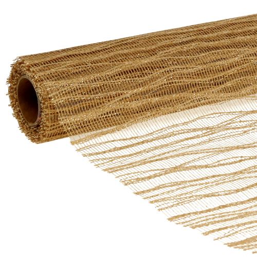 Floristik24 Deco Wave bordhengsel 26cm x 300cm metallisk gull