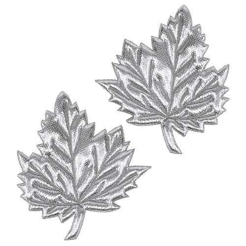 Deco blader laget av silke 5cm sølv 60p