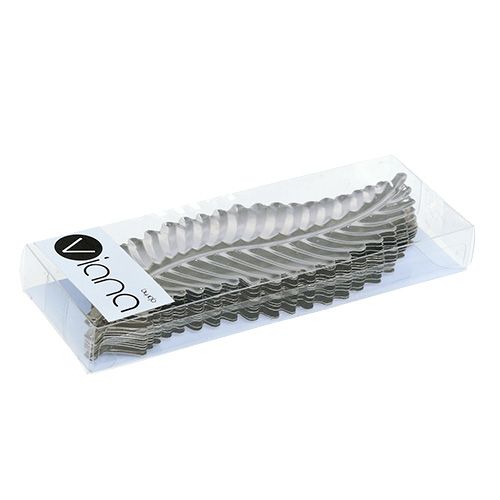 Floristik24 Dekorasjonsark laget av metall sølv 4cm x 12cm 12stk