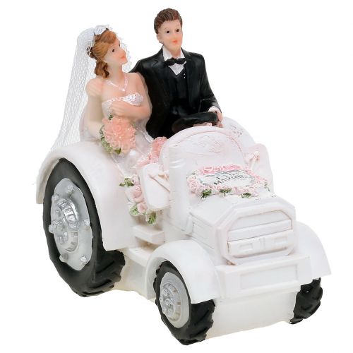 Floristik24 Dekorativt brudepar på traktor H10cm