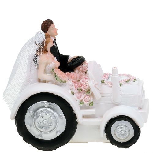 gjenstander Dekorativt brudepar på traktor H10cm