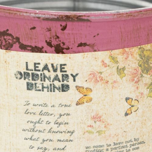 gjenstander Dekorativ lilla metallboks til planting, Ø15,5 cm H15 cm