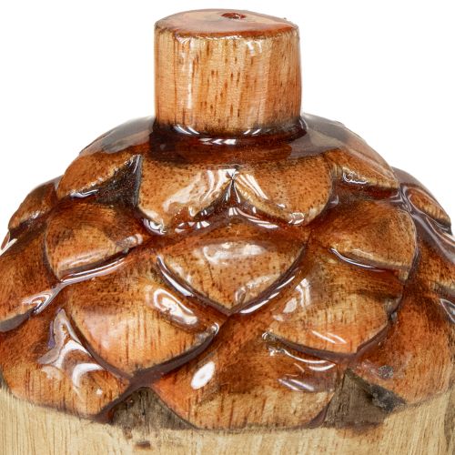 gjenstander Dekorative eikenøtter treborddekorasjon grønn oransje rød H10cm 3 stk