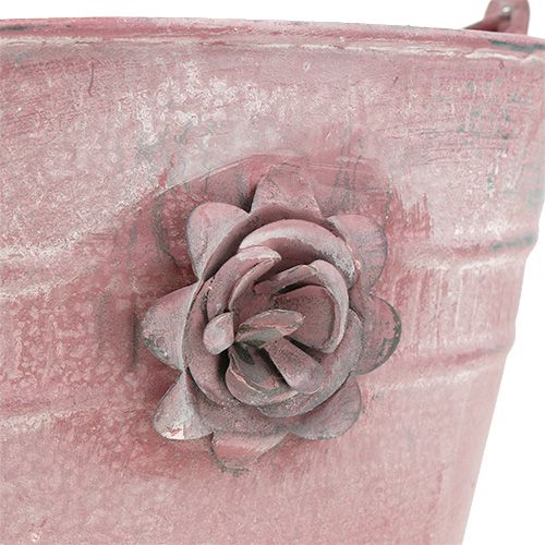 Floristik24 Dekorativ bøtte rosa L17,5cm H14cm