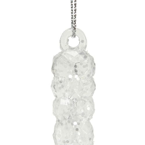 gjenstander Dekorative istapper for oppheng av vinterklar glitter 14cm 4stk