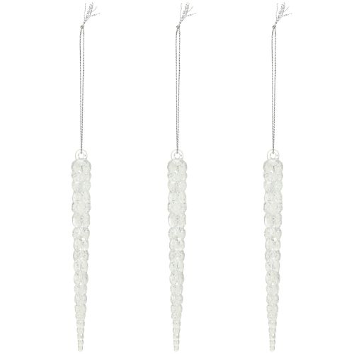 gjenstander Dekorative istapper for oppheng av vinterklar glitter 14cm 4stk