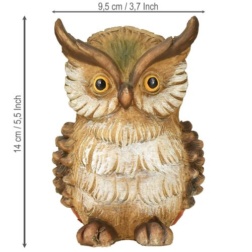 Floristik24 Dekorativ uglefigur håndmalt høstdekorasjon polyresin H14cm