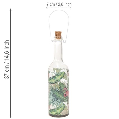 Dekorativ LED-flaske med flamingomotiv 37,5 cm varm hvit 2 stk. | Floristik24.no