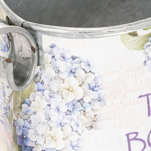 Dekorativ vannkanne hortensia metall vintage blomster 30x11x14,5cm | Floristik24.no