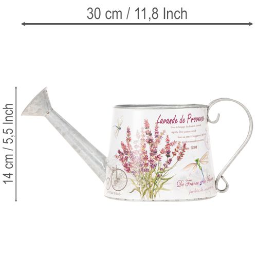 Dekorativ vannkanne i metall, lavendel, retro hagedesign, 30 × 11 × 14,5 cm | Floristik24.no
