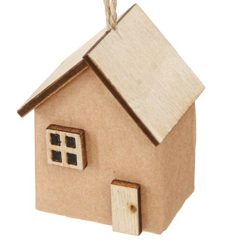 gjenstander Dekorativt hus 9 deler juletrepynt rødbrunt tre