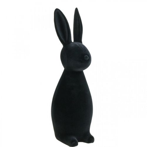 Deco Bunny Deco Easter Bunny Flocked Black H47cm