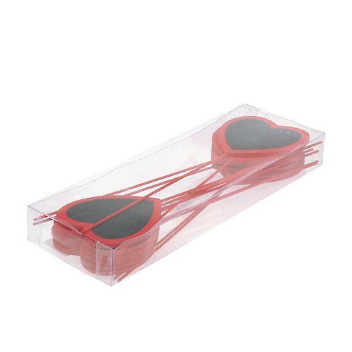 Floristik24 Dekorativt hjerte for å skrive rødt 9cm x 9cm 12stk