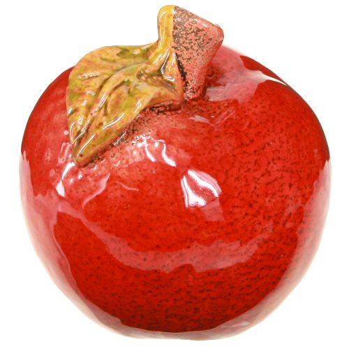 gjenstander Dekorativ keramisk epler borddekorasjon høst rød grønn H7,5 cm 4 stk