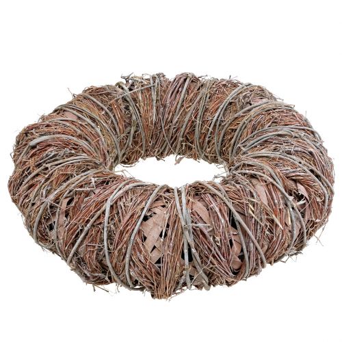 Floristik24 Dekorativ krans natur Ø43cm hvitvasket