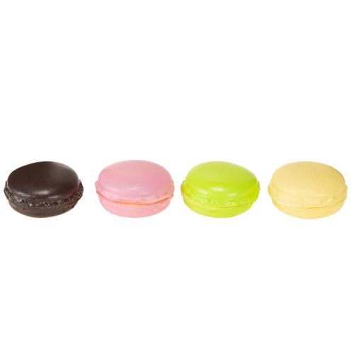gjenstander Kunstige dekorative macaron marengskjeks, fargerike, 5 cm, 8 stk, macaron konditordekorasjon