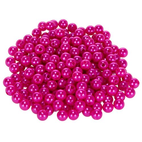 Dekorative rosa perler, Ø8 mm, 250 stk.