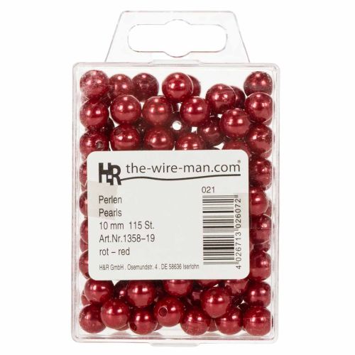 Dekorperler Ø10mm rød 115 stk | Floristik24.no