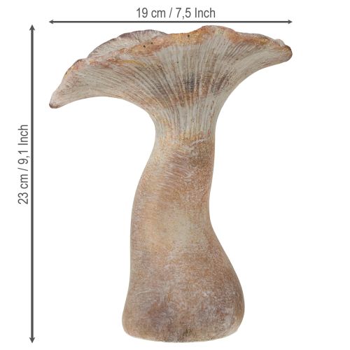 gjenstander Dekorativ sopp støpt stein høstdekorasjon gråvasket 19×15 cm H23 cm