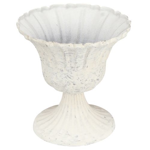 Floristik24 Dekorativ kopp Antik Hvit metall Chalice Shabby Chic Ø12cm H12cm