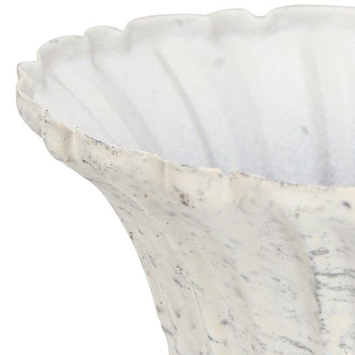 Floristik24 Dekorativ kopp Antik Hvit metall Chalice Shabby Chic Ø12cm H12cm