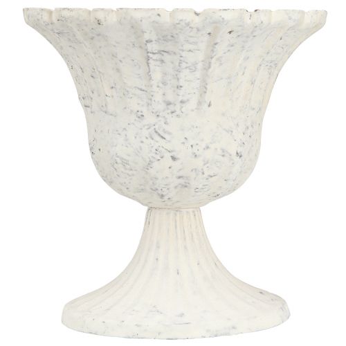 Floristik24 Dekorativ kopp Antik Hvit metall Chalice Shabby Chic Ø12cm H12cm