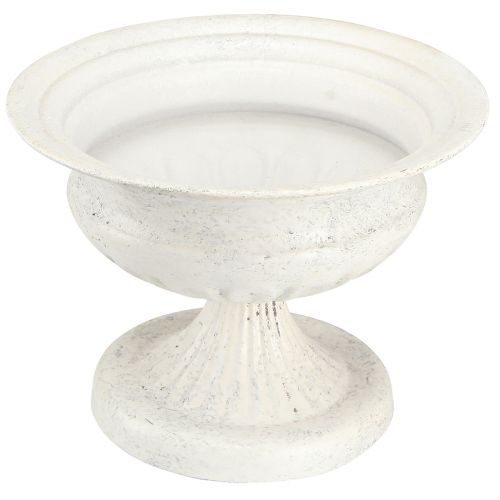 Floristik24 Dekorativ troféskål antikk metallkopp hvit Ø20cm H15cm