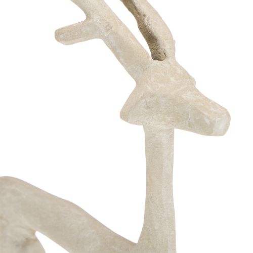 gjenstander Dekorativ reinsdyrfigur i metall, hjort, grå leireoptikk, H35 cm