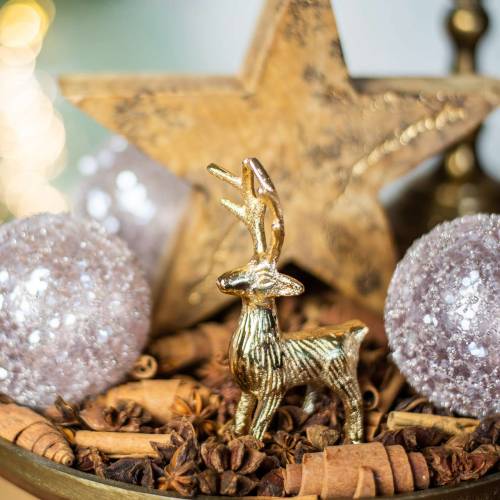 Floristik24 Dekorativ reinsdyr gyllen metall 12,5cm × 6,5cm 3stk