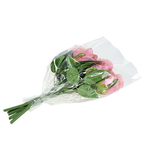 Floristik24 Deco rose Ø6cm rosa L30cm 6stk
