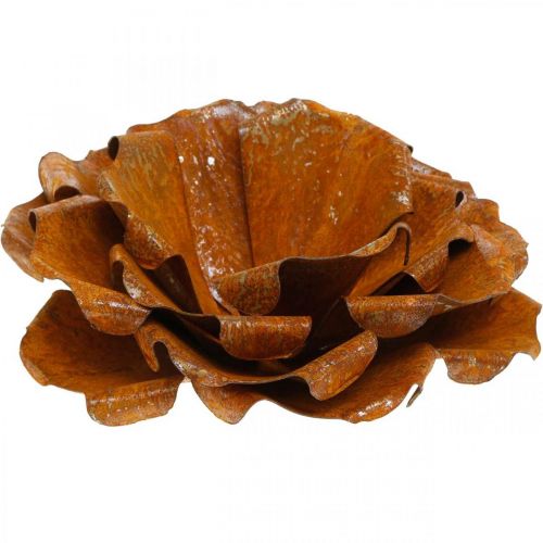 Floristik24 Dekorativ rose i rustfritt stål, blomst å dekorere, metallblomst Ø20cm