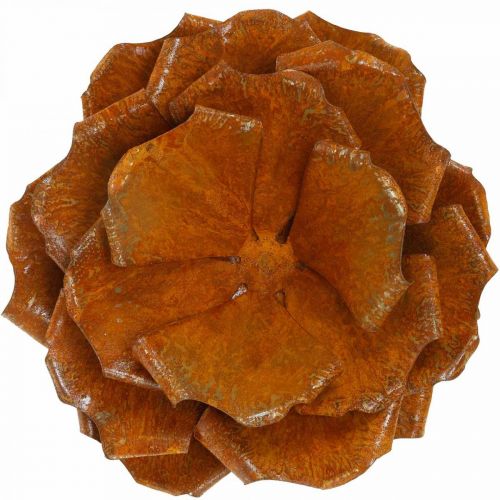 Floristik24 Dekorativ rose i rustfritt stål, blomst å dekorere, metallblomst Ø20cm