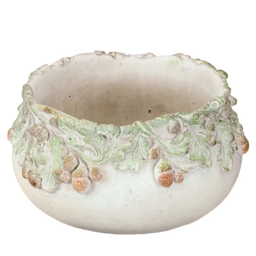 Dekorativ bolle, støpt stein, eikenøttplantekasse, Ø20 cm H10 cm