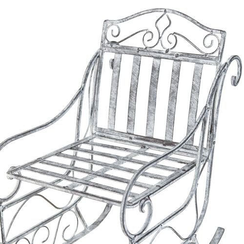 gjenstander Dekorativ slede hvitvasket sledemetall 47×21×32,5cm