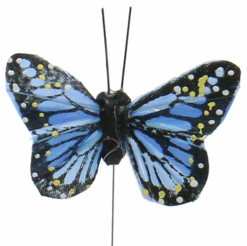 gjenstander Dekorative sommerfugler på wire flerfarget 5,5 cm 24 stk