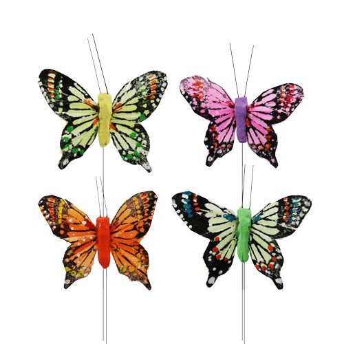 Dekorative sommerfugler, diverse 6cm, 24stk
