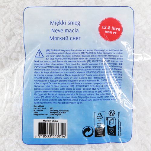 gjenstander Dekorative snøfnugg hvit vinterdekor hvit 2,8l