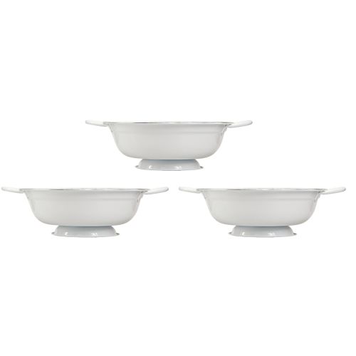 gjenstander Dekorativ skål Metall i Hvit Svart Vintage Ø20,5cm 3stk