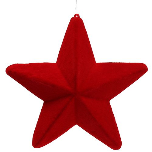 Floristik24 Deco stjerne rød strømmet 20cm